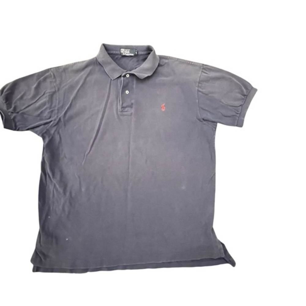 Ralph Lauren Polo Shirt Mens Large Blue Short Sleeve Red Pony Vintage 90s
